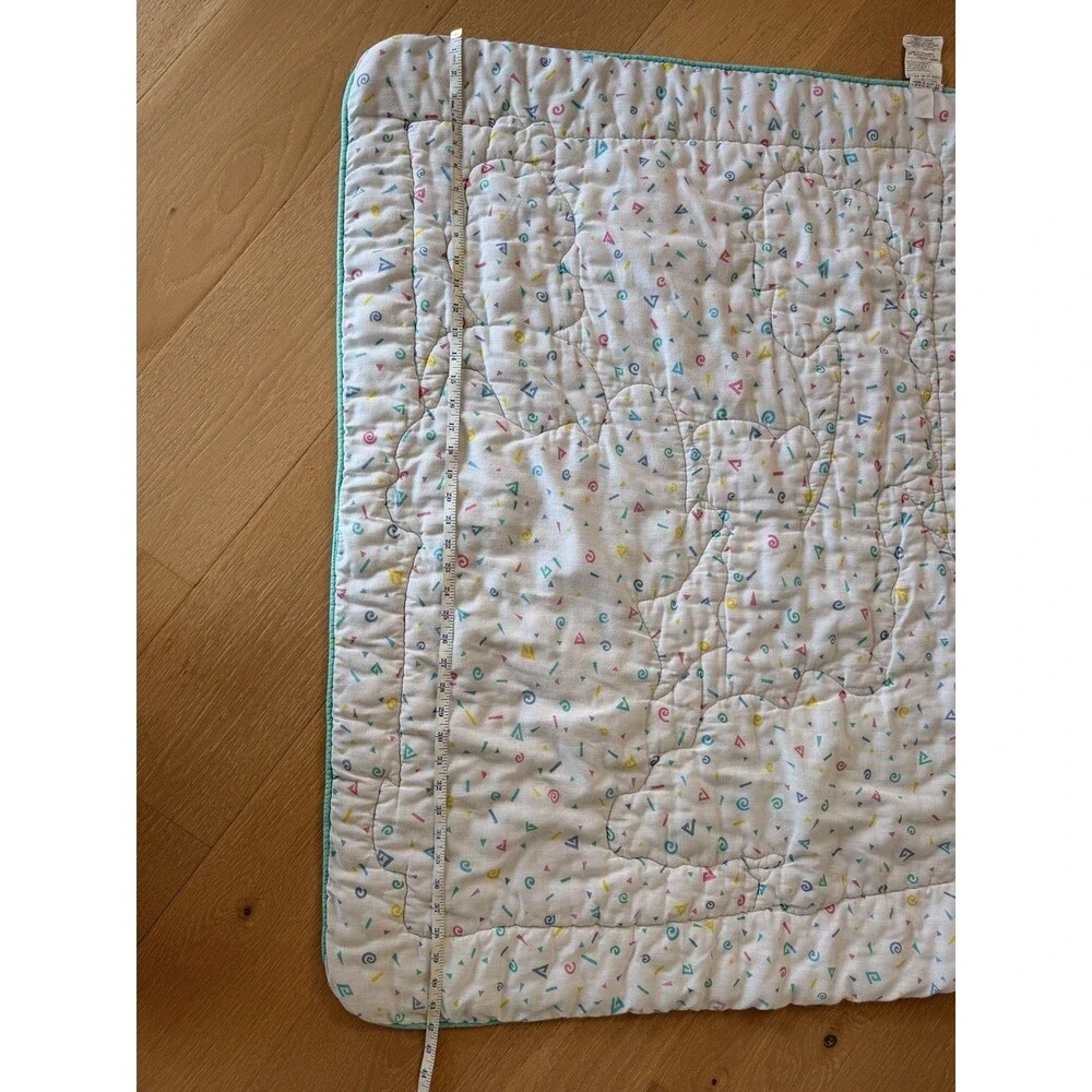 Vtg Gerber Baby Crib Quilted Comforter Pastel Mom & Baby Zoo Animals USA HTF